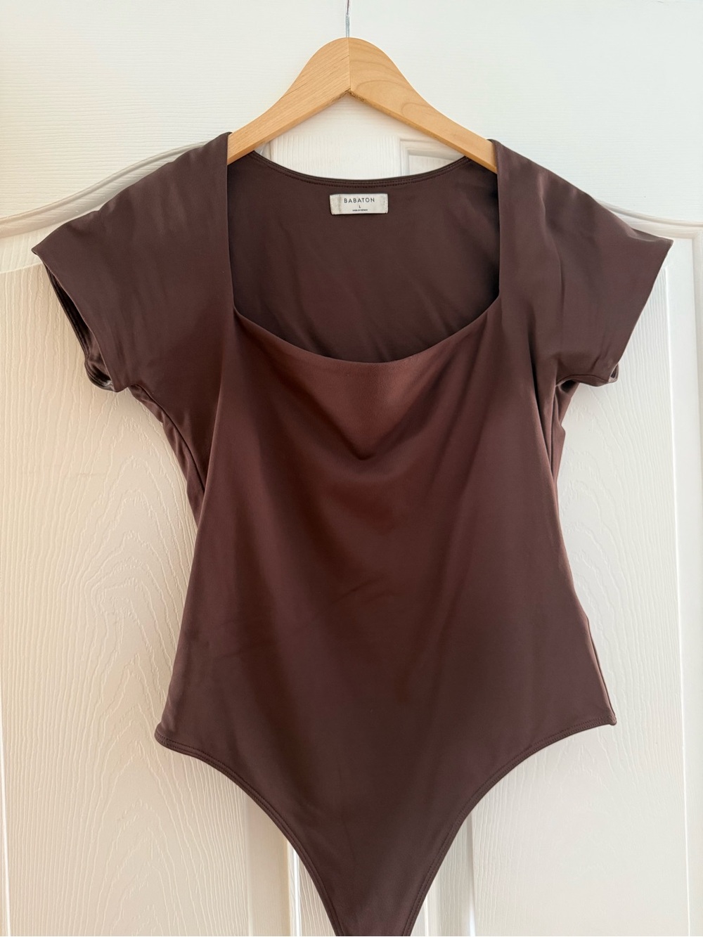 Aritzia Babaton Contour Brown Short Sleeve Bodysuit